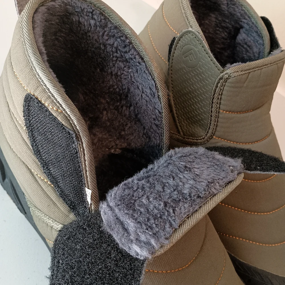Jakcuz Men Snow Boots Winter Shoes Water Resistant Non-slip Warm Lining EU‎ 46